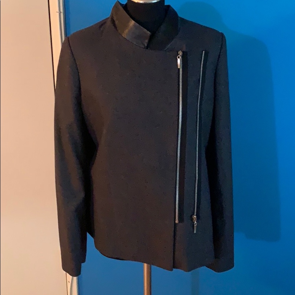 Wool and leather blazer-one of a kind
